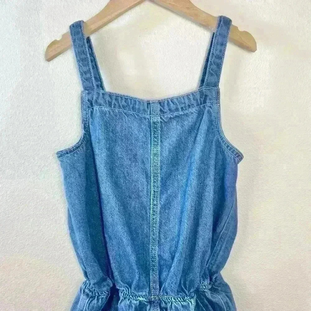 Cat & Jack One-Piece Denim Romper with Pockets Size 10/12 - Picture 2 of 7